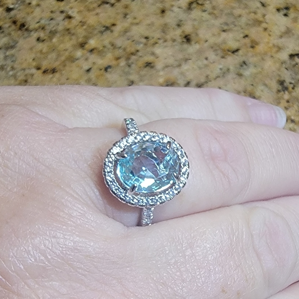 Bomb party lab created light aquamarine rhodium plating